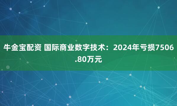 牛金宝配资 国际商业数字技术：2024年亏损7506.80万元